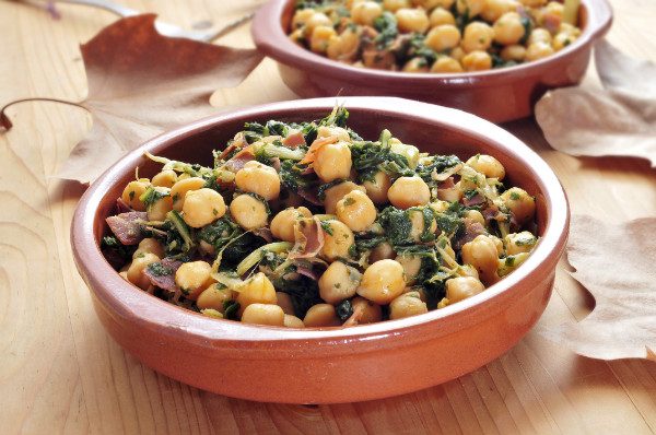 Garbanzos con espinacas