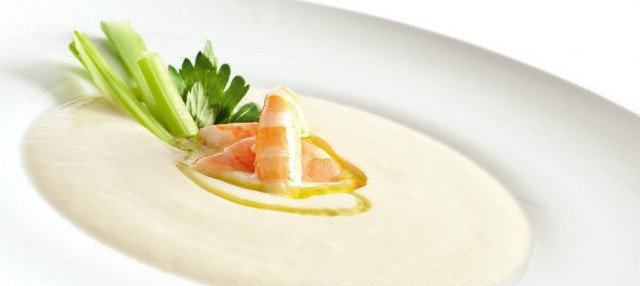 Crema fría de puerros y yogur